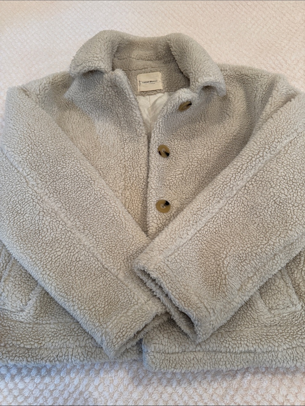 Lucky Brand Women’s Cozy Sherpa Jacket in Crème